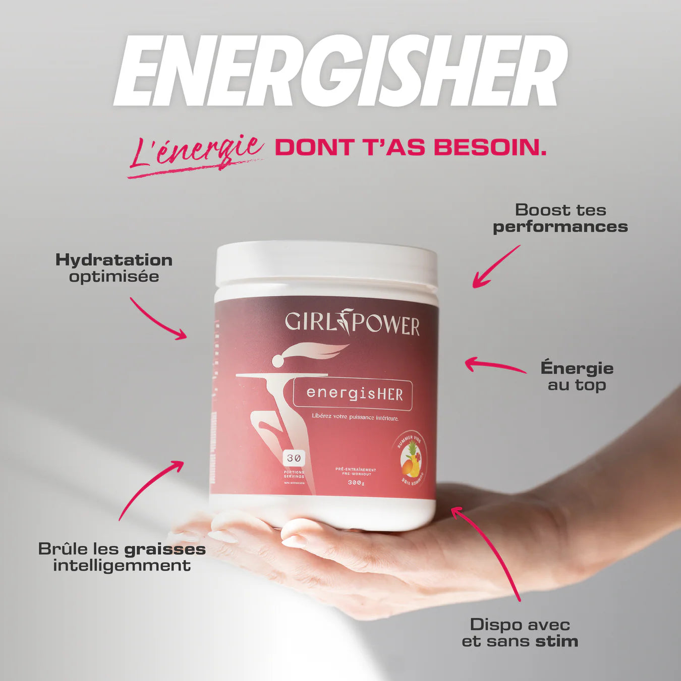 ENERGISHER AVEC STIMULANT - NOUVEAU cerise lime